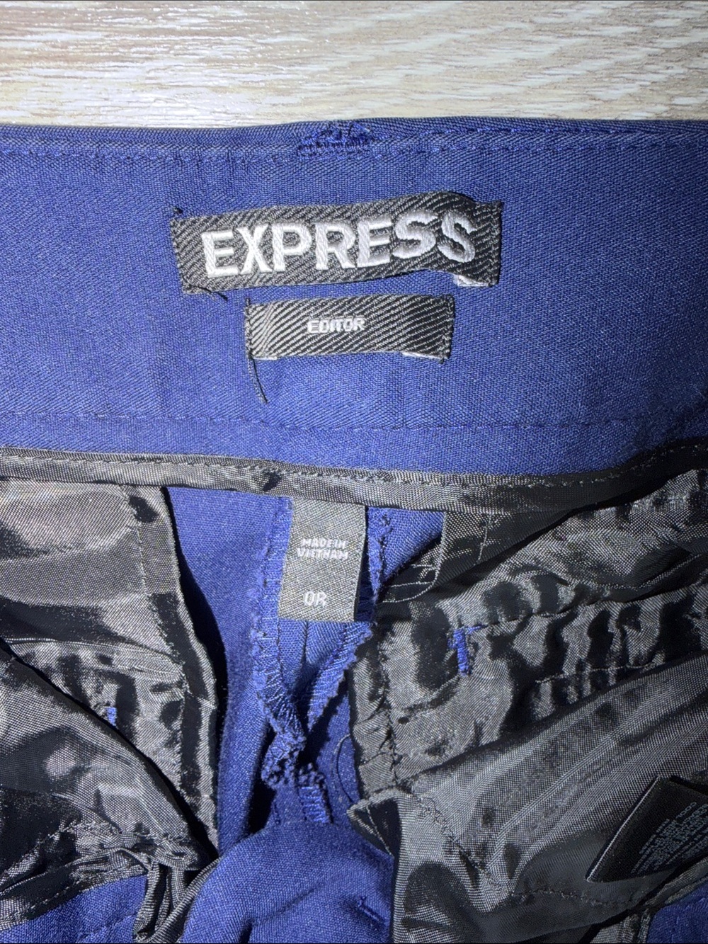 Express Navy Boot-Cut Dress Pants - Picture 2 of 3
